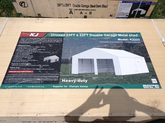 23x22 Double Garage Metal Shed | Online Auctions | Proxibid