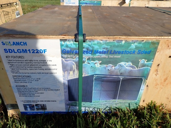 12'x20' Galvanized Livestock Shed (Unused)