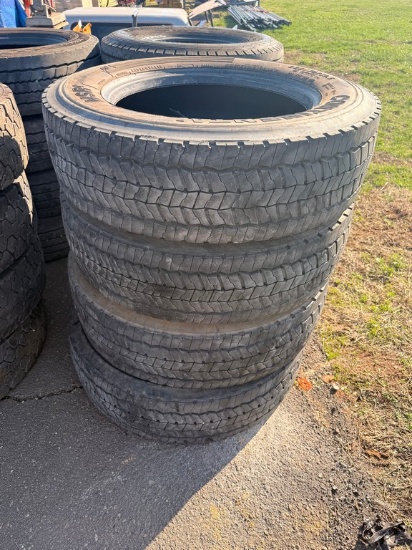 (4) Continental 225/70R19.5 Tires