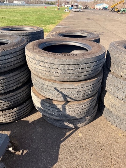 (4) Continental 225/70R19.5 Tires
