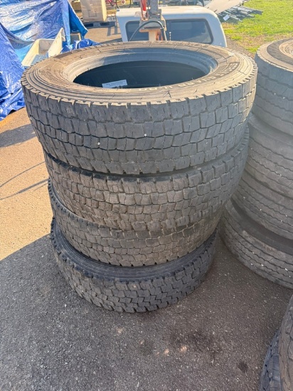 (4) Hercules 225/70R19.5 Tires