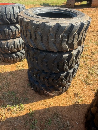 (4) Fore Runner 10-16.5 NHS Skid Steer Tires