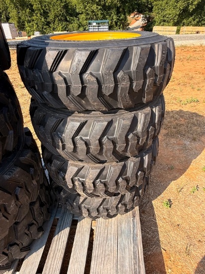 (4) New 10-16.5 Skid Steer Tires & Wheels