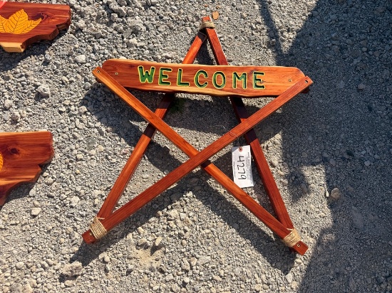 Welcome Cedar Sign