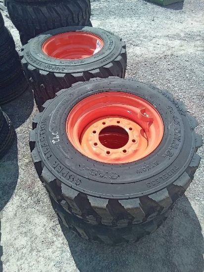 TIRES NEW 12-16.5 W/RIMS FITS BOBCAT