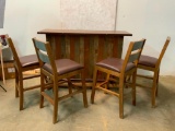 Wooden Bar w/4 Matching Barstools (one$)