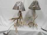 2 ANTLER LAMPS W/SHADES (2x$)