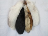 5 ASSORTED FOX TAILS