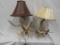 2 ANTLER LAMPS W/SHADES