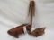 2 CARVED WOODEN FISH & 1 CARVED WOOD PALM TREE