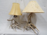 2 ANTLER LAMPS W/SHADES