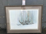 Beautiful Limited Edition MULE DEER framed print signed & Numbered not Taxidermy