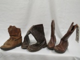 3 PAIRS OF USED CHILDRENS BOOTS