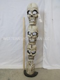 WOODEN SKULL TOTEM