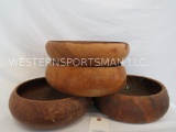 4 BEAUTIFUL WOODEN BOWLS (4x$)