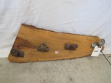 PUMMEL ON WOOD COAT RACK