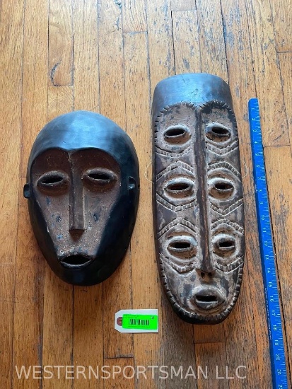 Two, Old African Tribal Mask, From the Bembe Tribe in formally Zaire Now Congo (2x$)