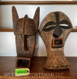 Two, Old African Tribal Mask, From the Singye-Basonge Tribe in formally Zaire, Now Congo (2x$)