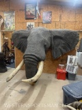 SUPER COOL ELEPHANT SH MT W/REAL SKIN & REPRO TUSKS *US RESIDENTS ONLY* TAXIDERMY