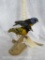 BLUE & YELLOW TANGER AND BLACK HEADED WEAVER BIRD MT TAXIDERMY
