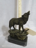COYOTE BRONZE ON MARBLE BASE 6 LBS
