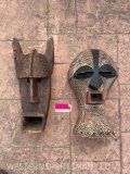 2 Old African Tribal Masks from Singye Bassonge Tribe in formally Zaire, now Congo..not Taxidermy 2x