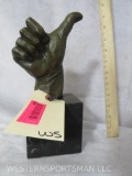 THUMBS UP BRONZE ON MARBLE BASE 9LBS