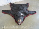 FELTED BLACK BEAR RUG W/MOUNTED HEAD TAXIDERMY