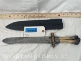 Bone Handle African Knife W/Leather Sheath