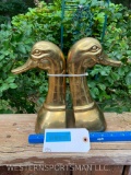 A Beautiful pair of BRASS Duck head book Ends. Heavy, - 13 lbs. 10 1/2