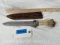 African Bone Handle Knife w/Leather Sheath Kenya
