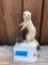 Rare little White Weasel or ERMINE, Life-size Taxidermy mount, on snow scene, 11 inches tall, 7 inch