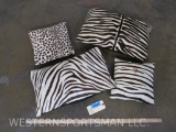 4 Stenciled Cowhide Pillows