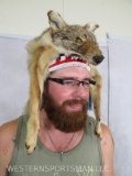 Coyote Indian Headdress w/Beading TAXIDERMY