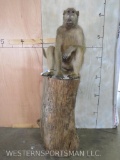 Lifesize Baboon on Stump TAXIDERMY ODDITY