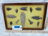 12 Indian Arrowheads Flint, Estate Piece