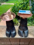 Pair of CAPE BUFFALO feet Ash Trays, like NEW, 8 1/2 inches tall, GREAT Taxidermy 2 x $