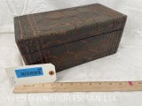 Wooden Box Incised Giraffe Pattern