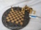 Carved Wooden African Chess Board with Pieces