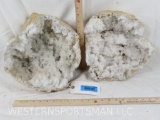 LARGE CRYSTAL GEODE FROM MOROCCO - 2 PIECES