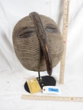 AFRICAN CARVED WOODEN HUMAN BIRD MASK 1870-1920s