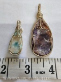 Utah Tiffany stone hand wrapped in sterling silver pendant ( they quit mining this stone over 10 yea
