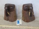 African Elephant Wooden Bookends