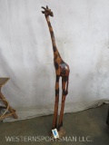 Wooden Giraffe Statue