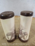 Pair of Carved African Antelope Leg Bone/Wood Salt & Pepper Shakers 4