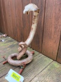 Beautiful Taxidermy, Striking Cobra Snake mount ! 17 inches tall, on a base thats 8 x 6 inches