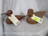 2 Carved Wood Duck Decoys (2x$) TAXIDERMY