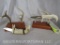 2 CARVED JAW HANDLE KNIVES W/ANTLER HOLDERS (2x$) TAXIDERMY