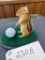 Golfing Chipmunk, on green, with club... 6 inches tall, and the green base is 7 X 5 inches NEW Taxid