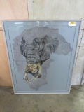 Painting on Elephant Ear in Frame 61